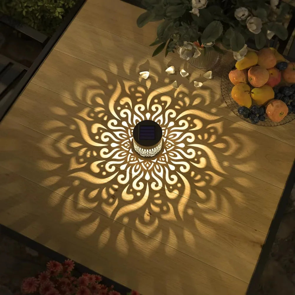 MandalaGlow™ Solar Light 🌙✨ — Stunning Patterns, Zero Wires