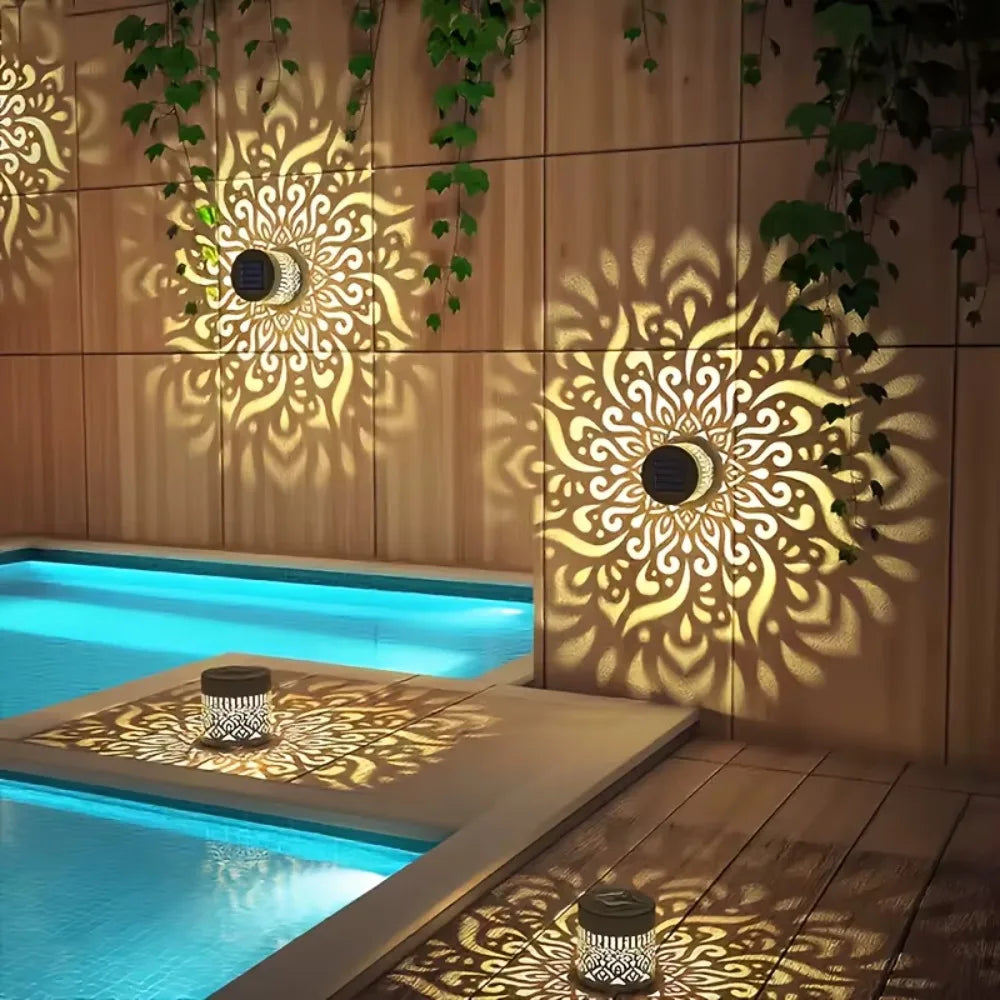 MandalaGlow™ Solar Light 🌙✨ — Stunning Patterns, Zero Wires